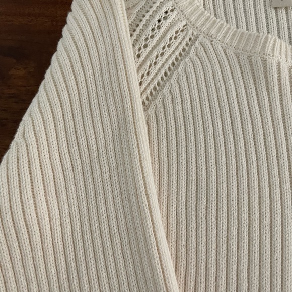 Garnett Hill - size small - cream 100% cotton yarn sweater . New - Picture 2 of 4